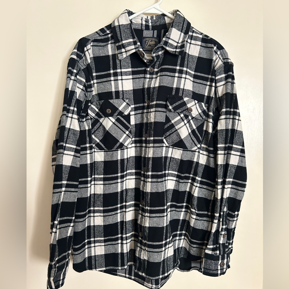 Jachs Black and White Plaid Shirt Jacket Shacket​​